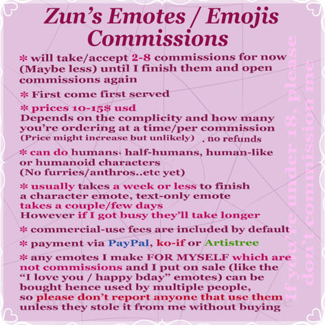 ^ These Emote TOS are under construction and will be updated soon ♡ ^